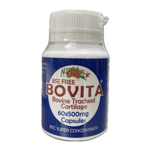 Australias Own Bovita Bovine Tracheal Cartilage 60x500mg Capsules