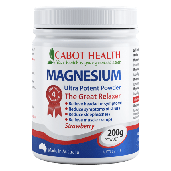 Magnesium Ultra Potent Powder 200g (Strawberry ) – Cabot Health 1